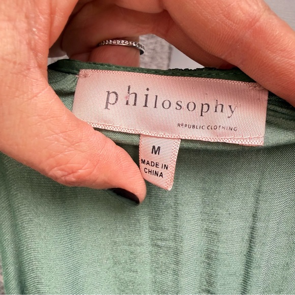 Philosophy | Forest Green Pleated Blouse | Soft Dramatic | Medium - Picture 14 of 14